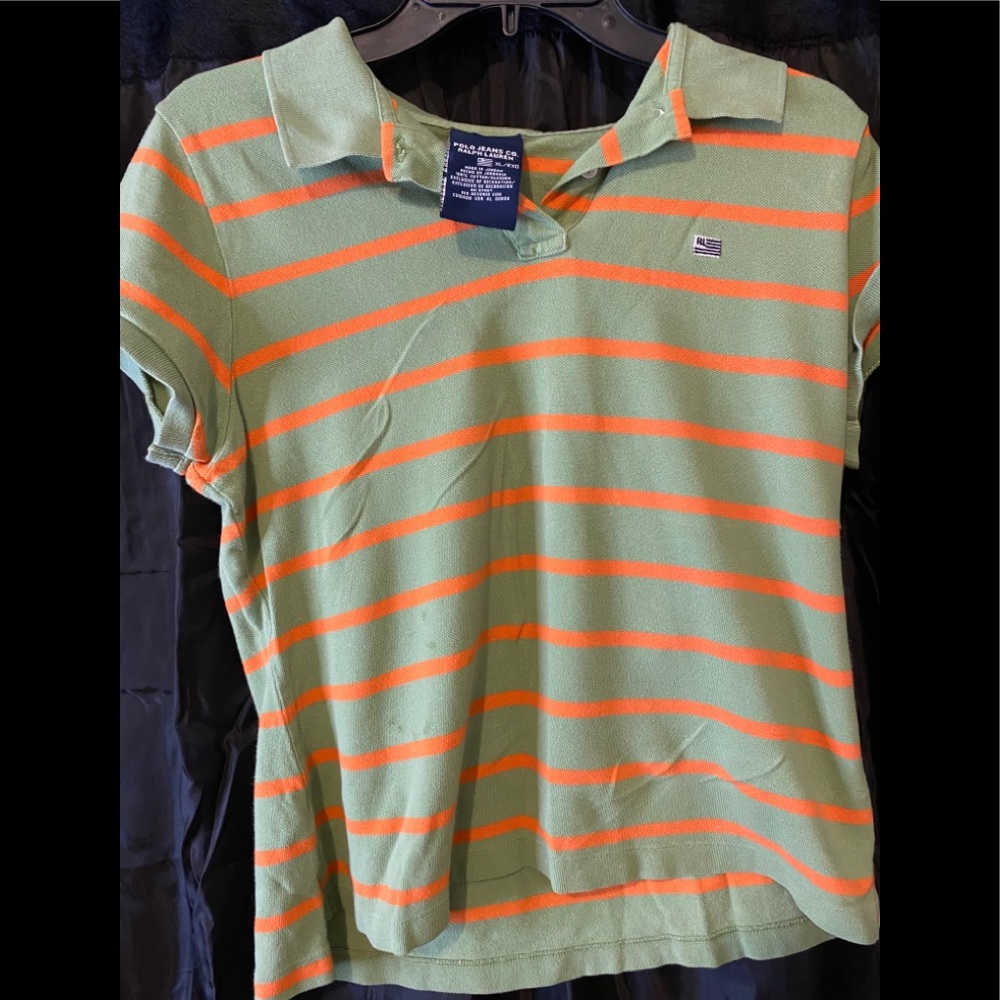 Green & Orange Polo Collar shirt